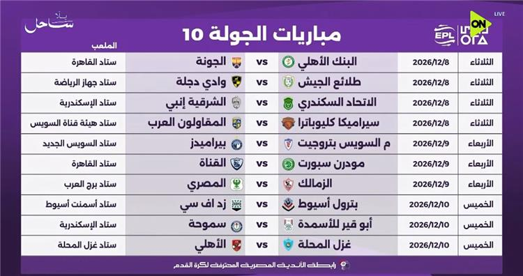 الجولة العاشرة