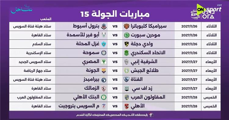 الجولة الخامسة عشر