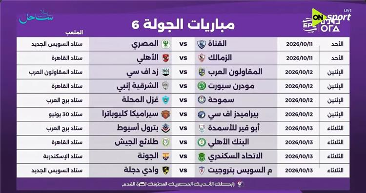الجولة السادسة